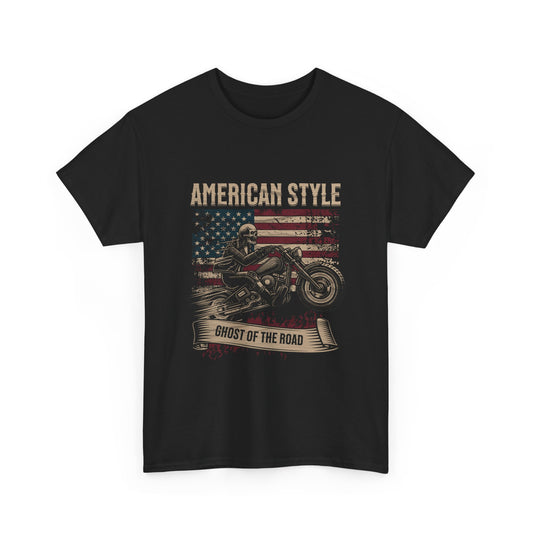 Black t-shirt with skull rider with text 'American Style '.
