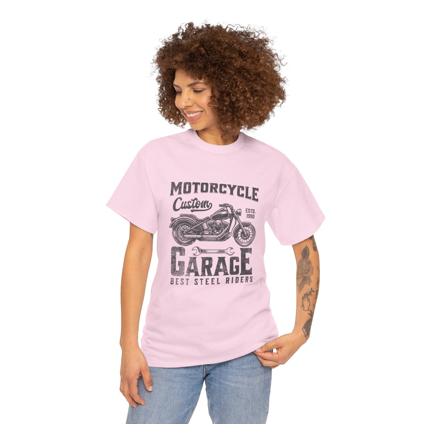 Custom_Garage motorcycle t shirt pink
