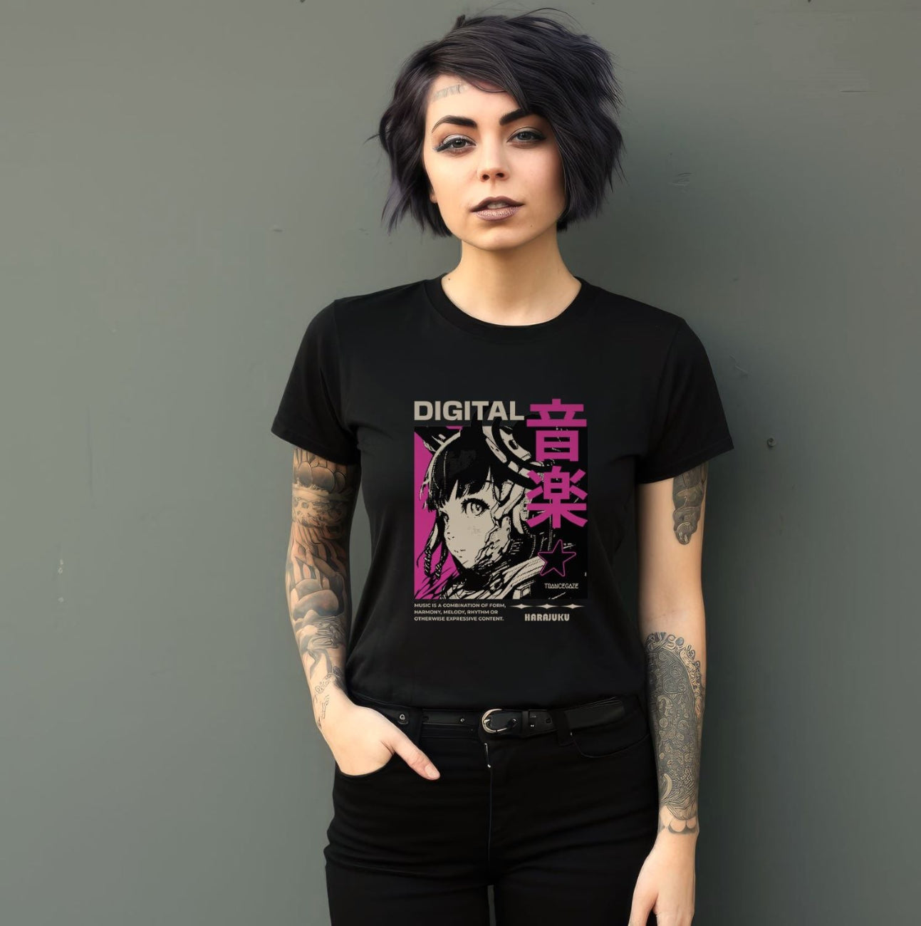 Digital_music_Japanese anime t shirt