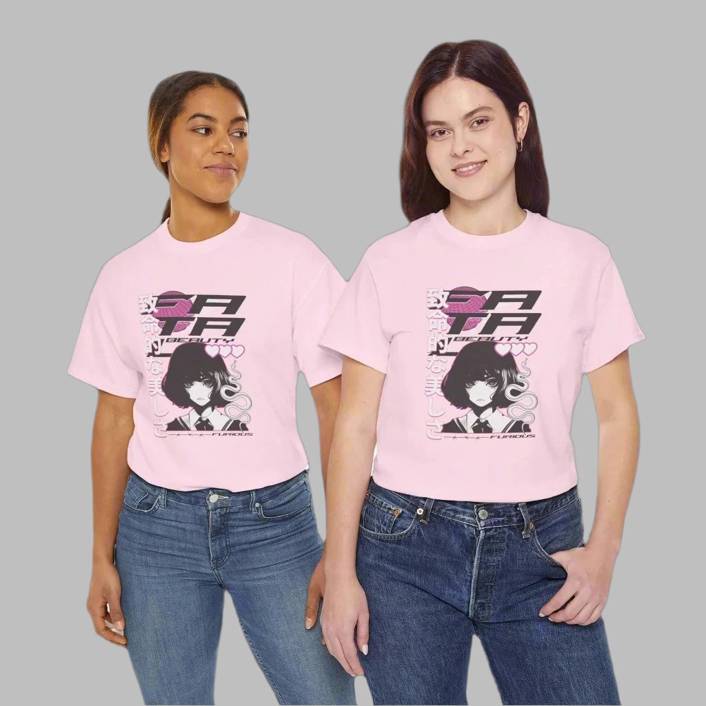 Fatal_Beauty_japanese anime t shirt pink