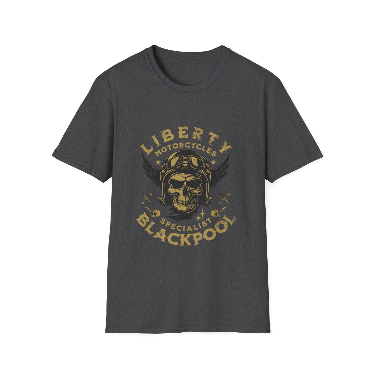 Liberty Blackpool skull rider tshirt heather