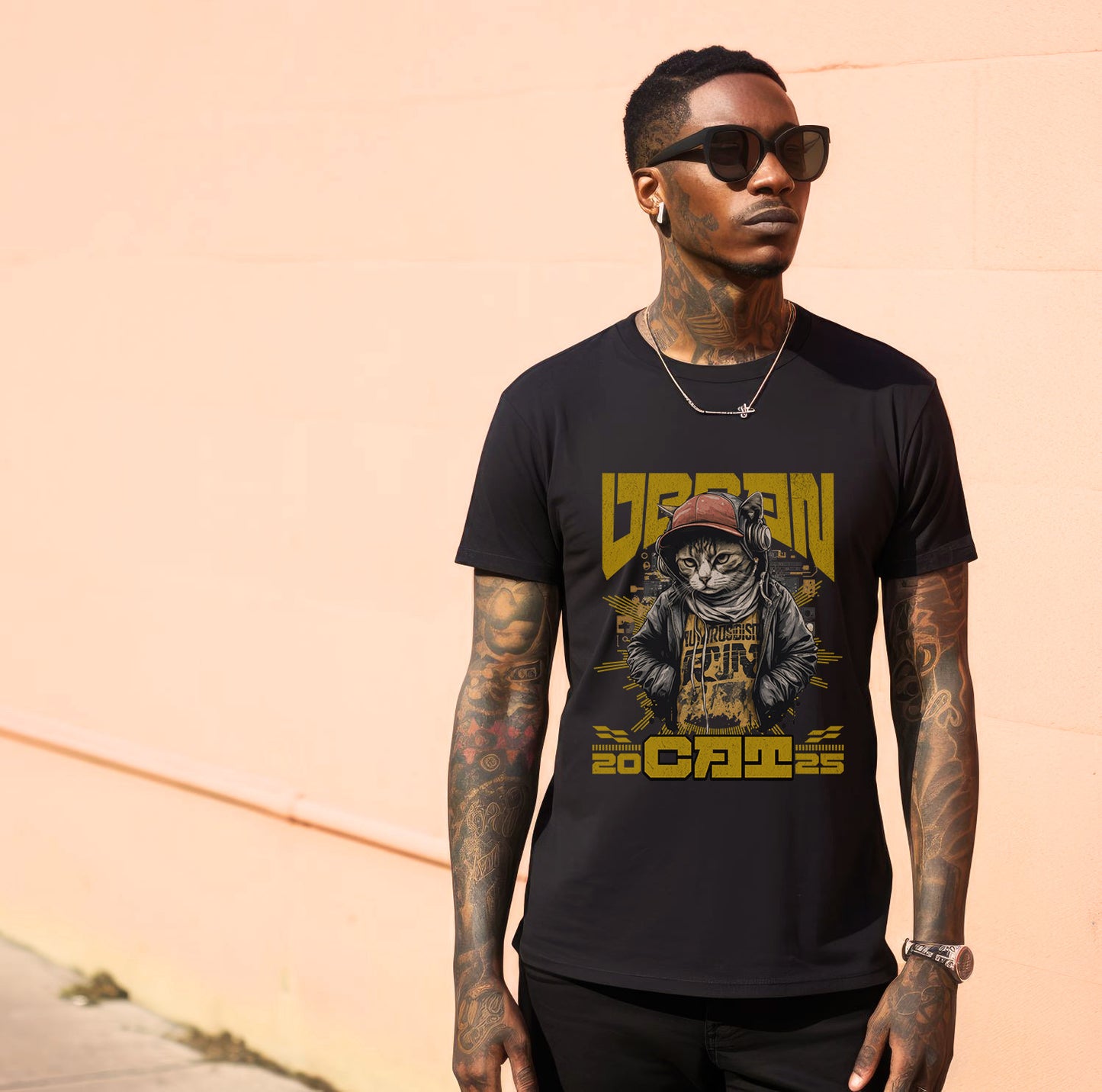 Urban cat hip hop t shirt