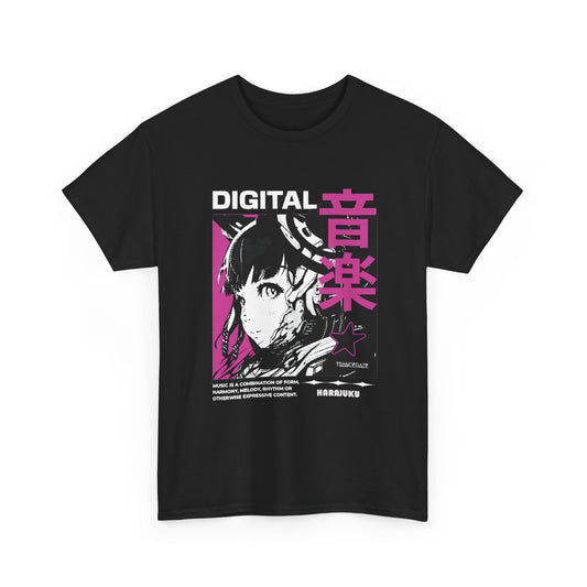 Digital Music| Japanese Kanji  | Manga Style | Unisex Graphic T-shirt
