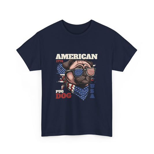 American Pug Tee | Patriotic Dog Shirt | Unisex Graphic T-shirt