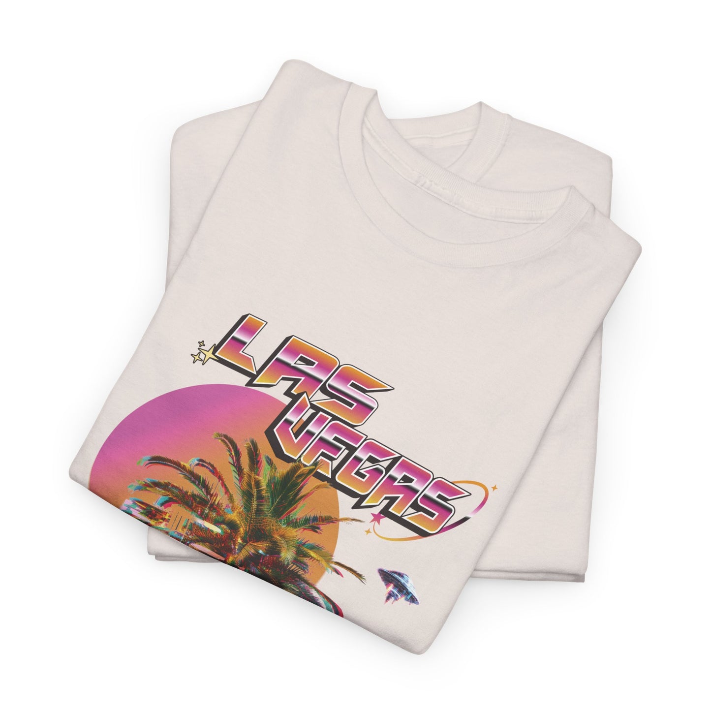 Folded hoodie with 'Las Vegas' design on a white background