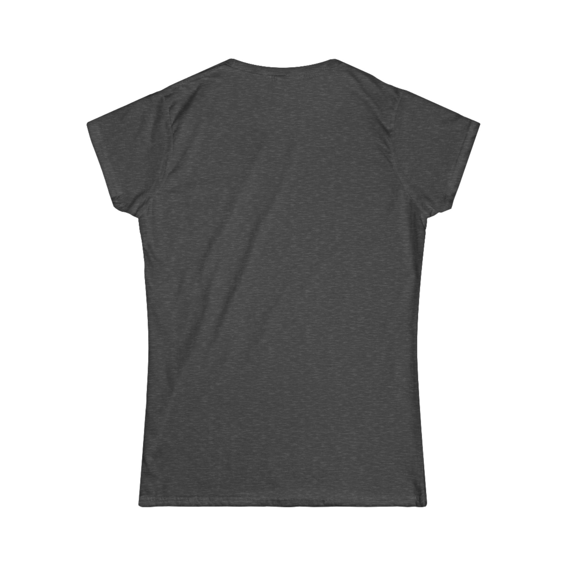 Dark gray t-shirt back on a white background