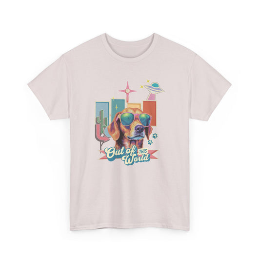 Retro Space Dog  Tee | UFO Nostalgia |  | 100% Cotton Unisex T-shirt