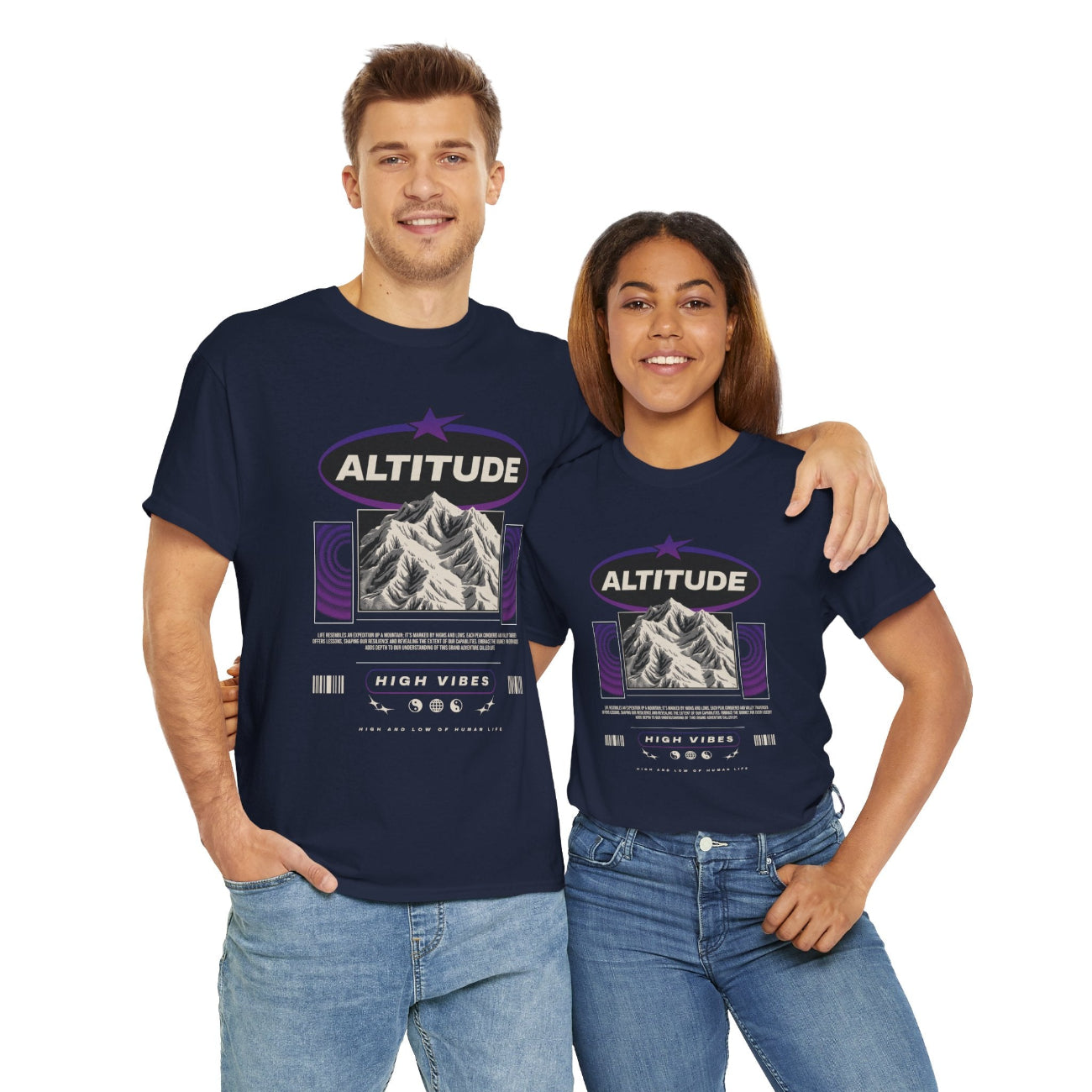 Altitude Mountain t shirt navy