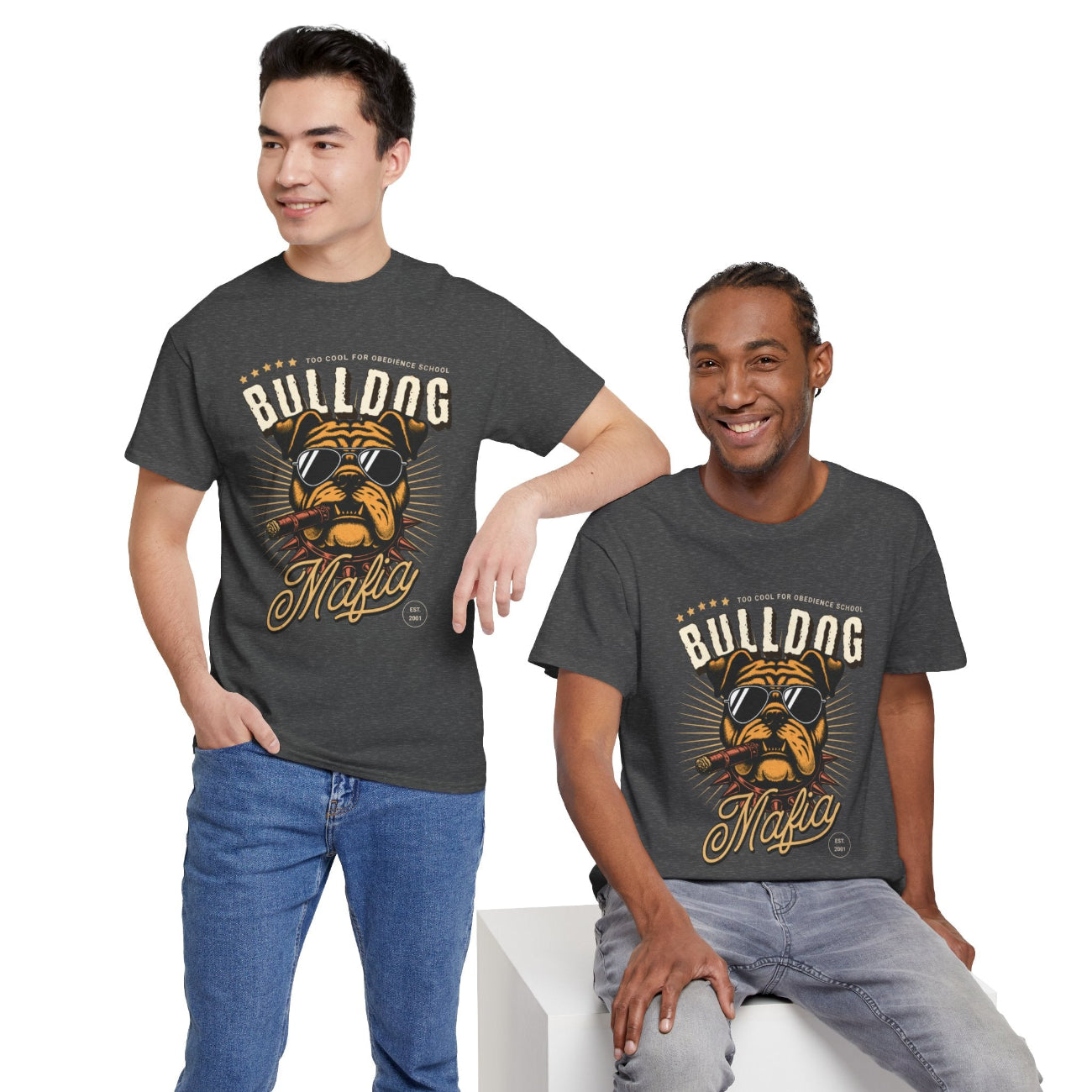 Bulldog mafia t shirt gray