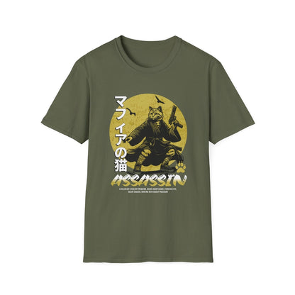 Japanese cyberpunk cat assassin t shirt