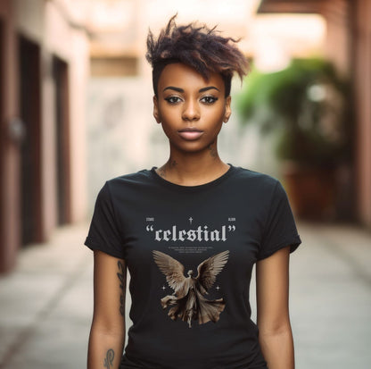 Celestial_angel t shirt black