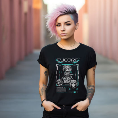 Camiseta de anime cyborg