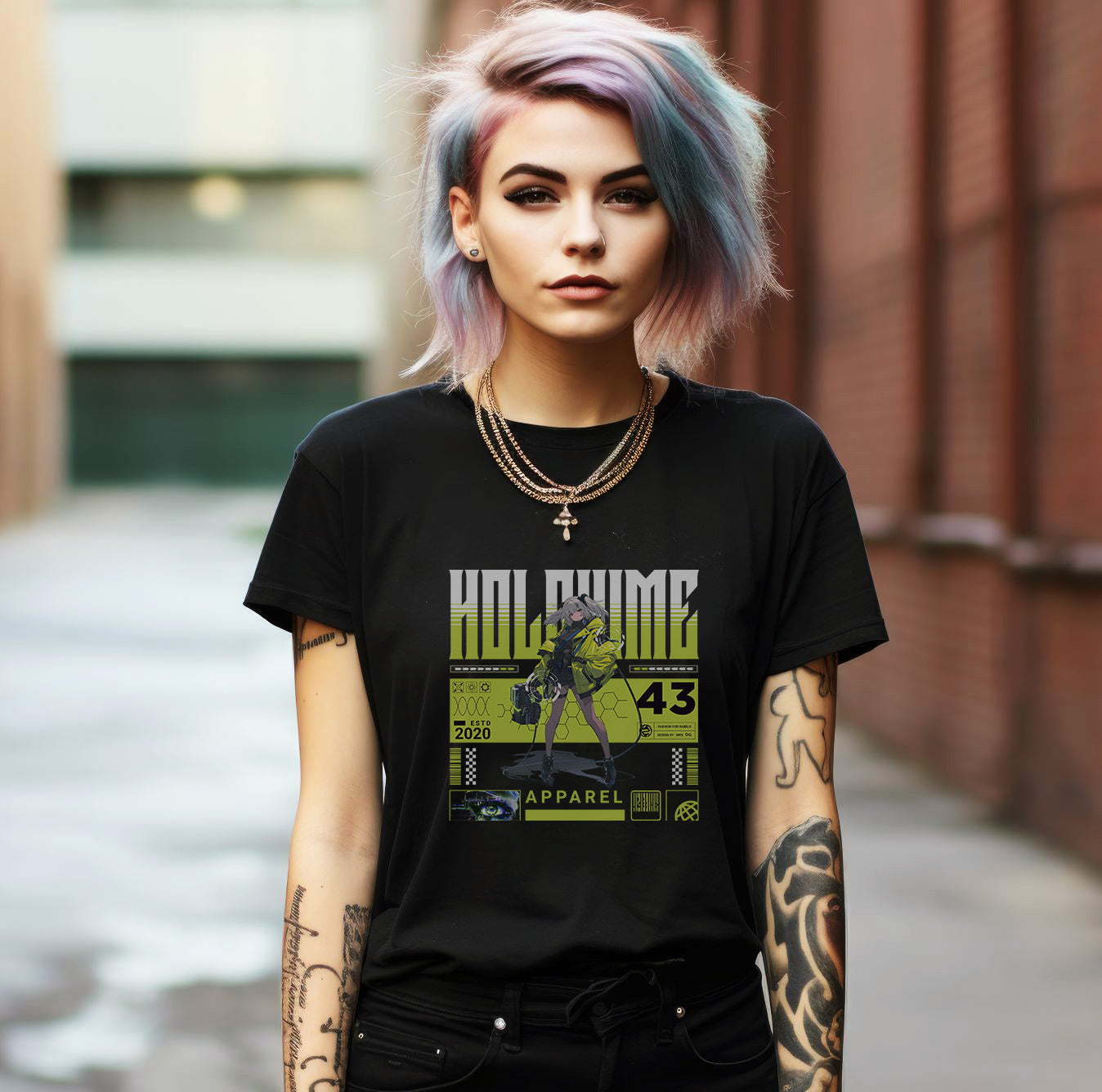 Camiseta de anime ciberpunk