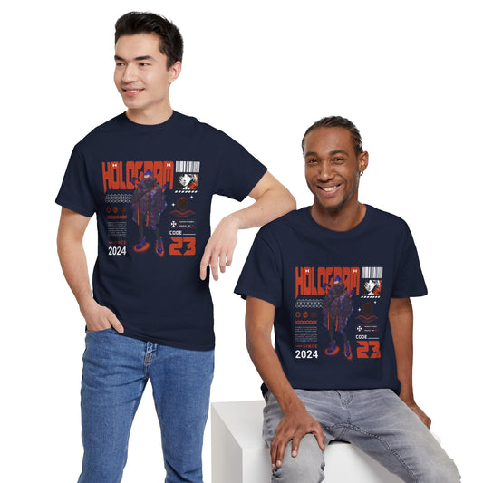 Hologram anime t shirt navy
