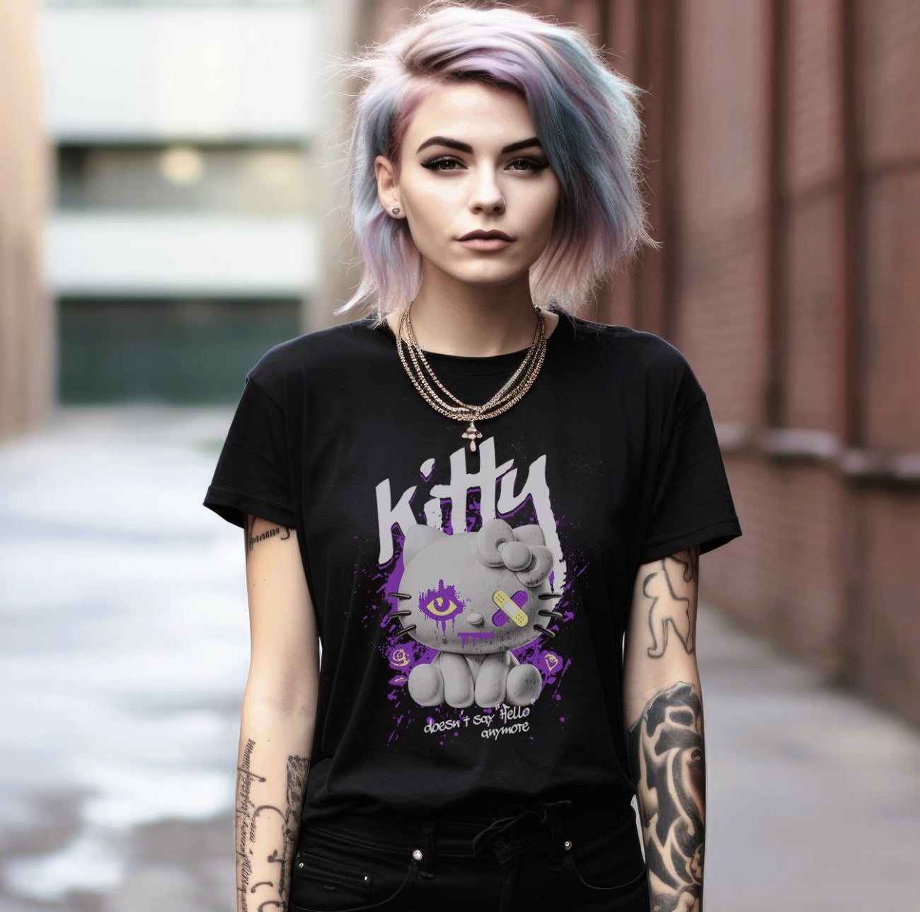 Kitty_kawaii grunge t shirt