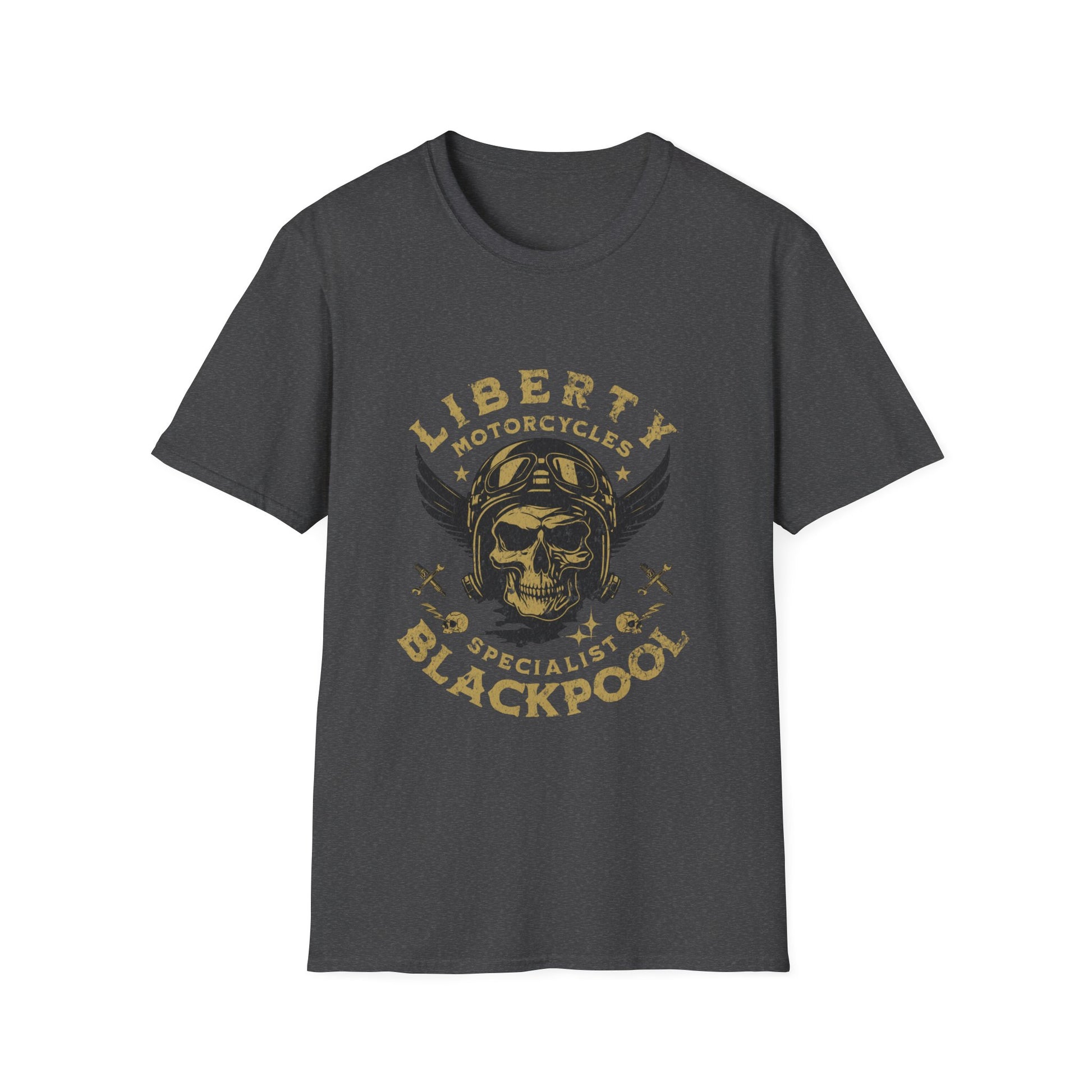 Liberty Blackpool skull rider tshirt heather