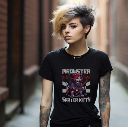 Meowster Samurai skater t shirt