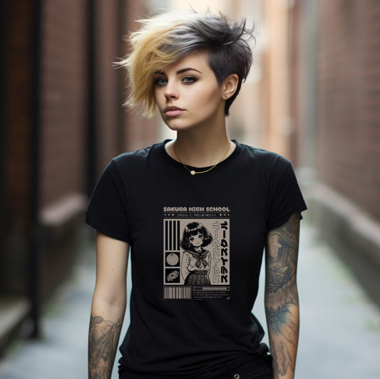 Sakura Ladies Slim-fit Anime Tee