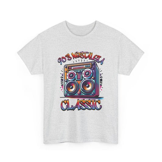 Ash gray tshirt colorful boombox 90's nostalia