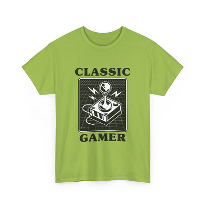 Classic gaming shirt with joystick  in kiwi green.