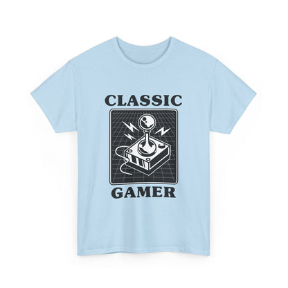 Classic gaming shirt with joystick in light blue.
