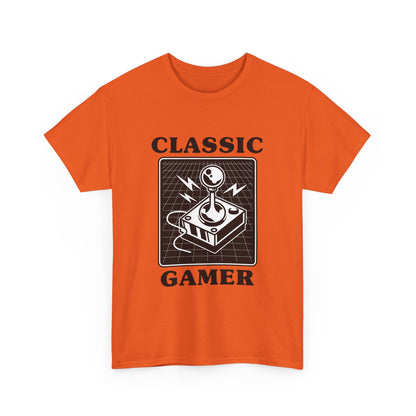 Classic gaming shirt with joystick  in orange.