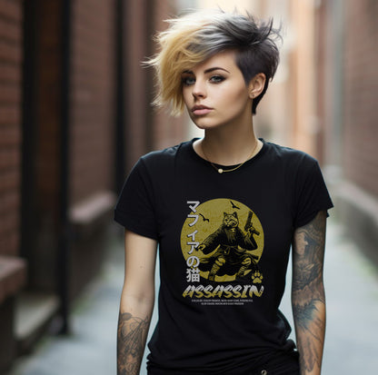 cat_Assasin_t shirt black