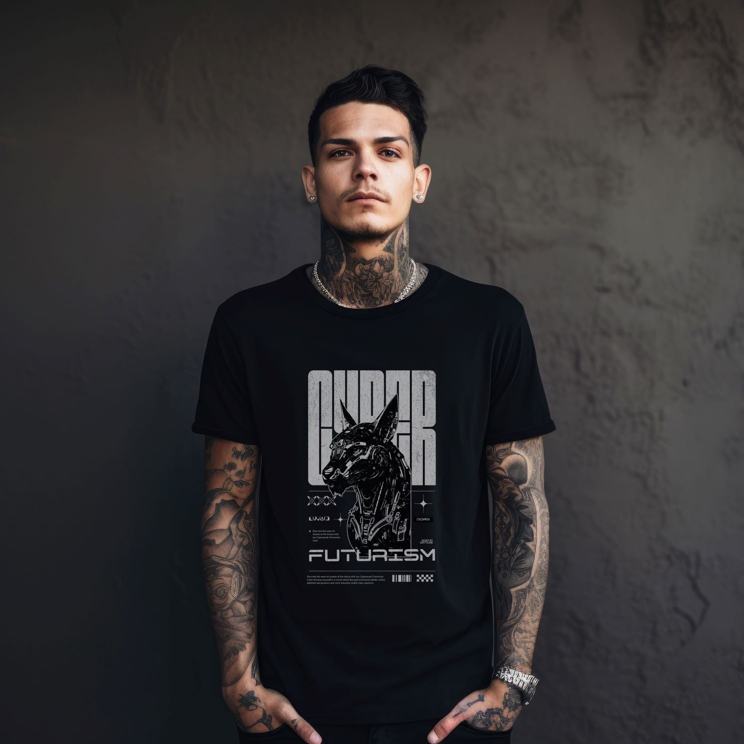 cyber_dog_graphic_t shirt black